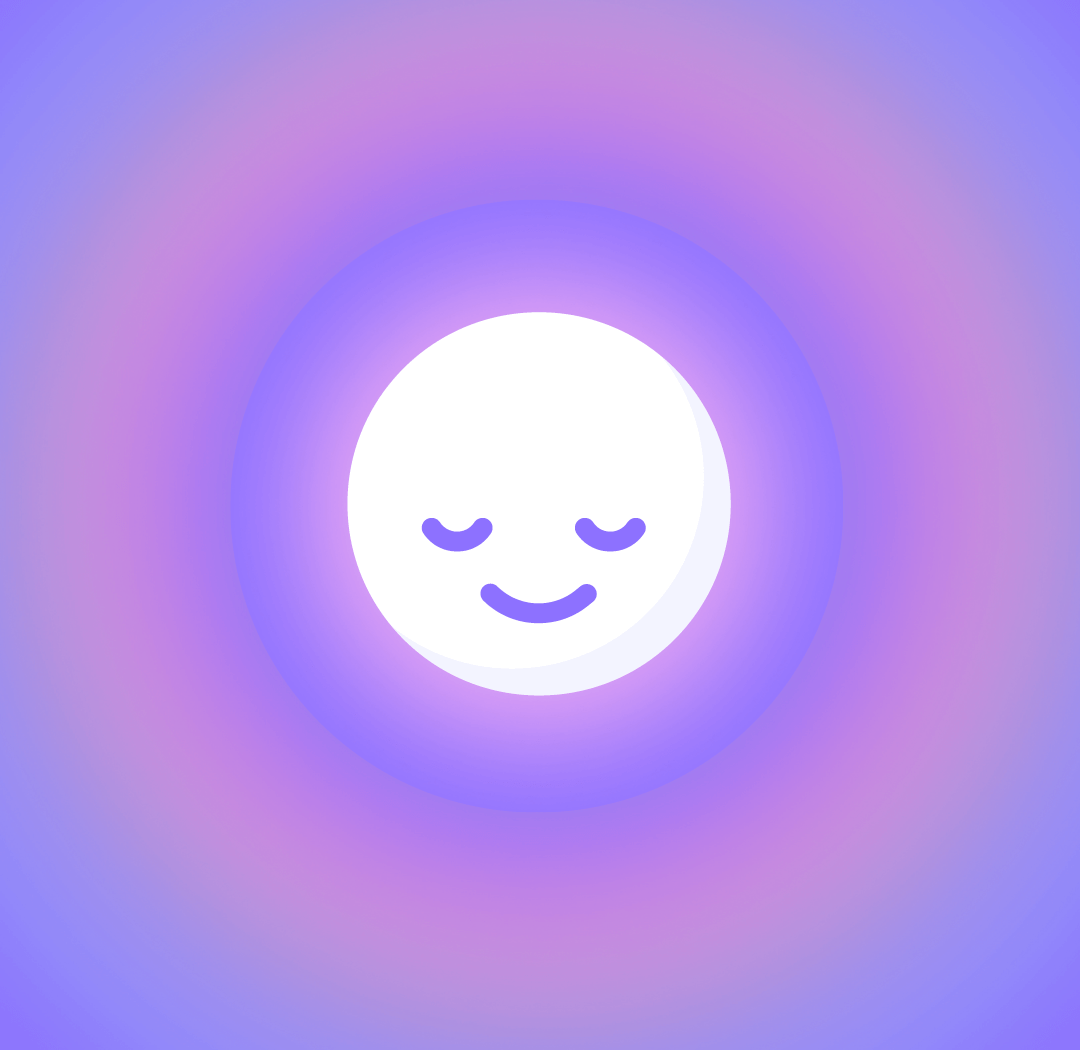 Vignette du projet alan mind. Visage souriant en emoticon sur un fond violet.