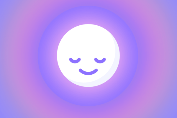 Vignette du projet alan mind. Visage souriant en emoticon sur un fond violet.