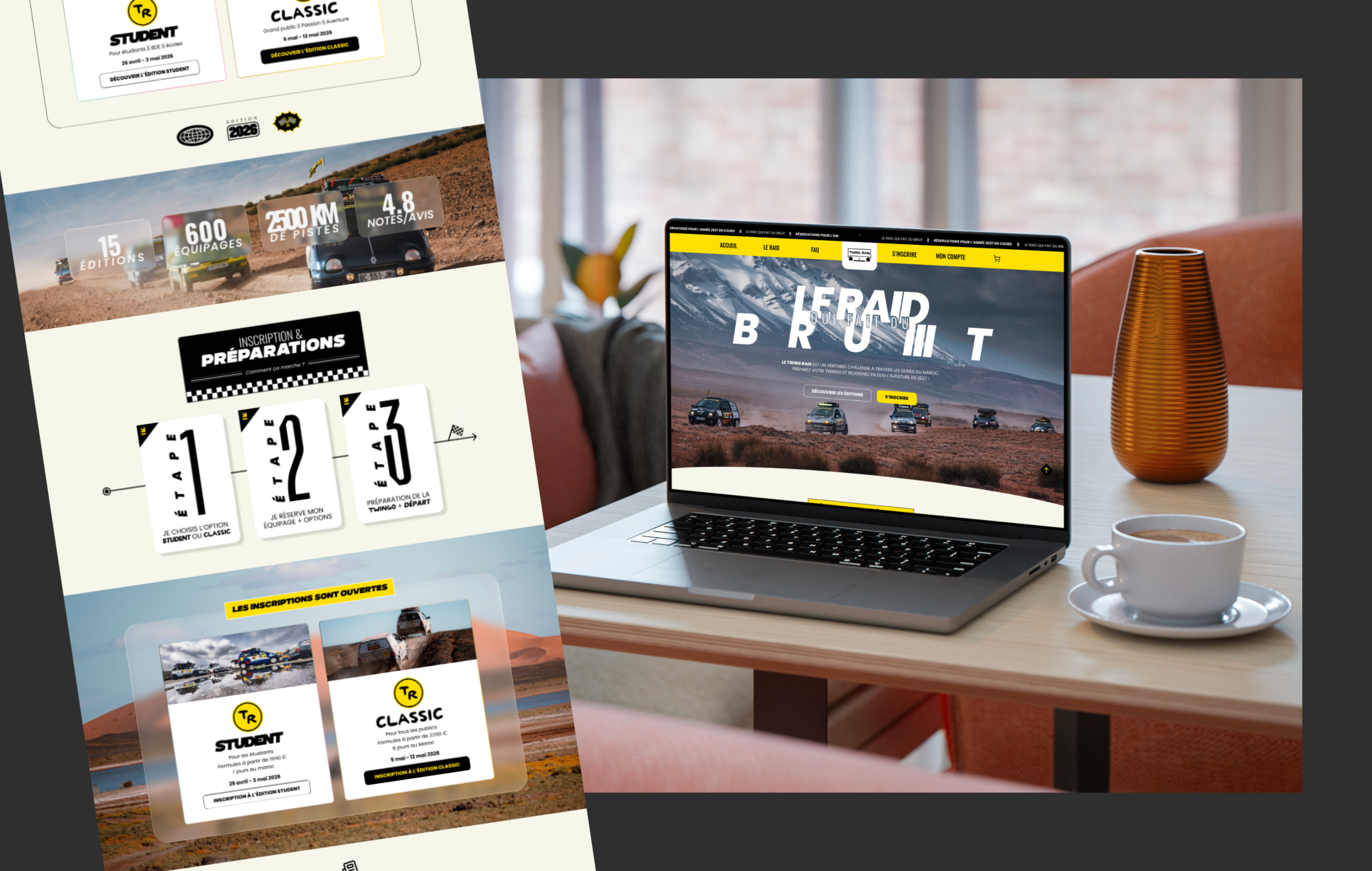 Exemple de création de site internet présenté dans la maquette Web design.